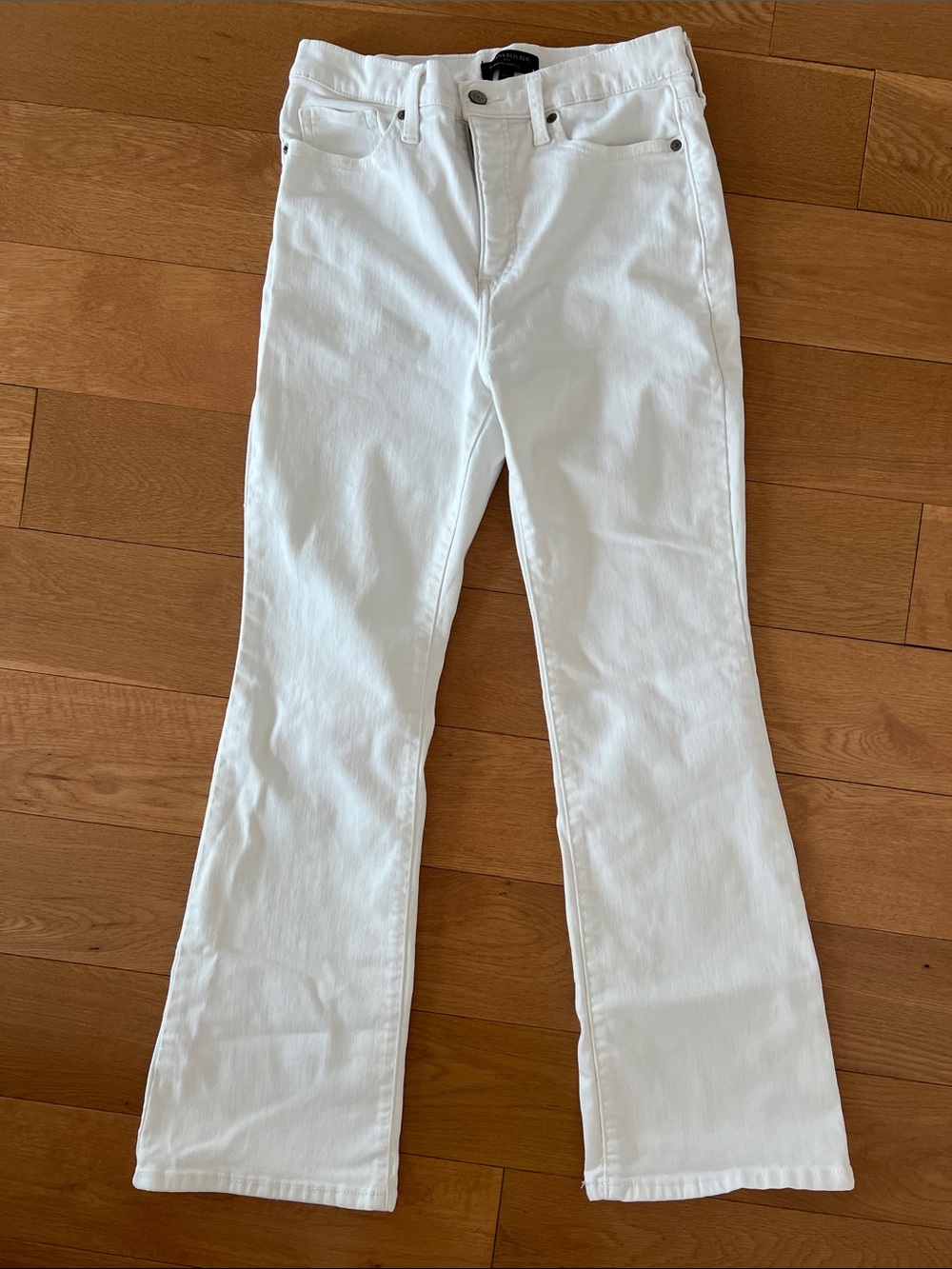 Banana Republic Petite High-Rise Bootcut/Flare White Jeans